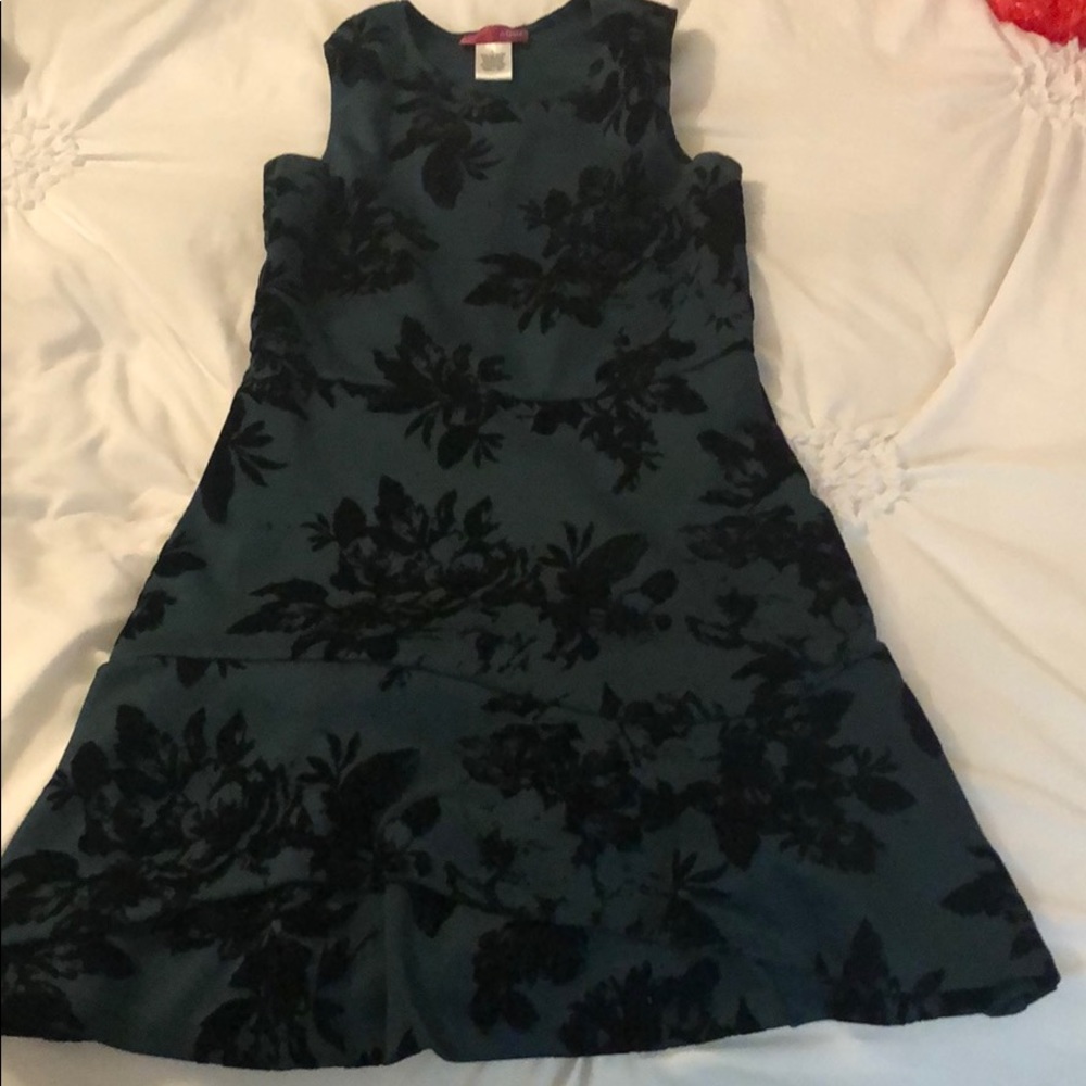 Green and black dress